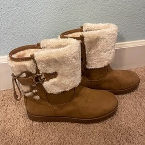 New Size 10M Guess GBG LA Faux Fur Suede Ankle Boots - Tan